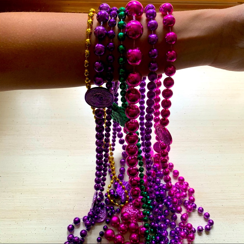 Mardis Gras festival bead necklaces